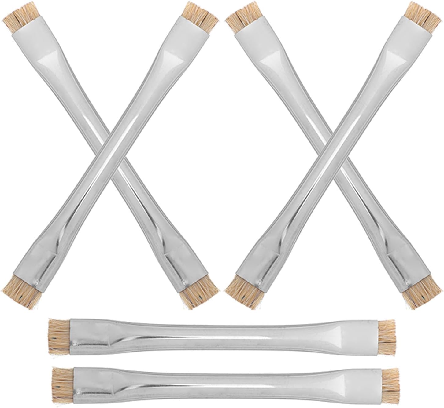 6pcs Double Head Motherboard Cleaning Brush for Computer PCB Silver | Stainless Steel, Esd Safe Design, Dual-ended Layout, Phone Maintenance and Electronics Cleaning, for Professionals