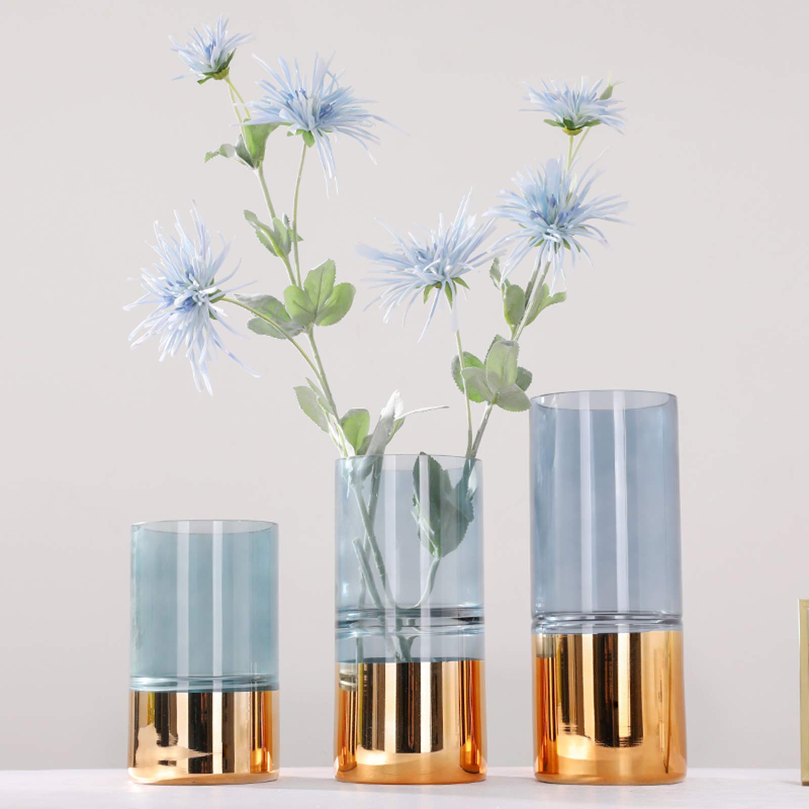 Amazon.co.jp: モダンなシリンダー花瓶、ゴールドボトムリビングルーム