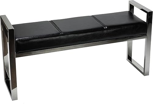Cortesi Home Holden - Banco de entrada de metal contemporáneo, 40 pulgadas, color negro