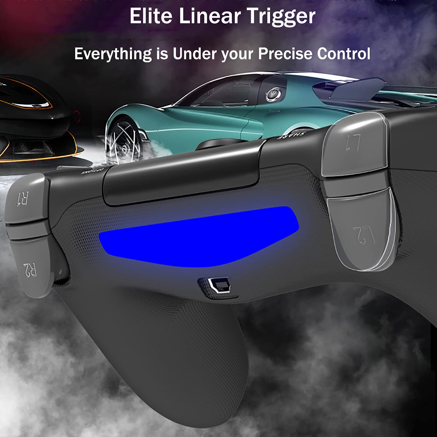 Wireless Controller for PS4, Dual Vibration Wireless Gamepad Controller, Compatible PS4/Pro/Slim with Motion Motors, Audio Function and USB Cable (Jet Black)