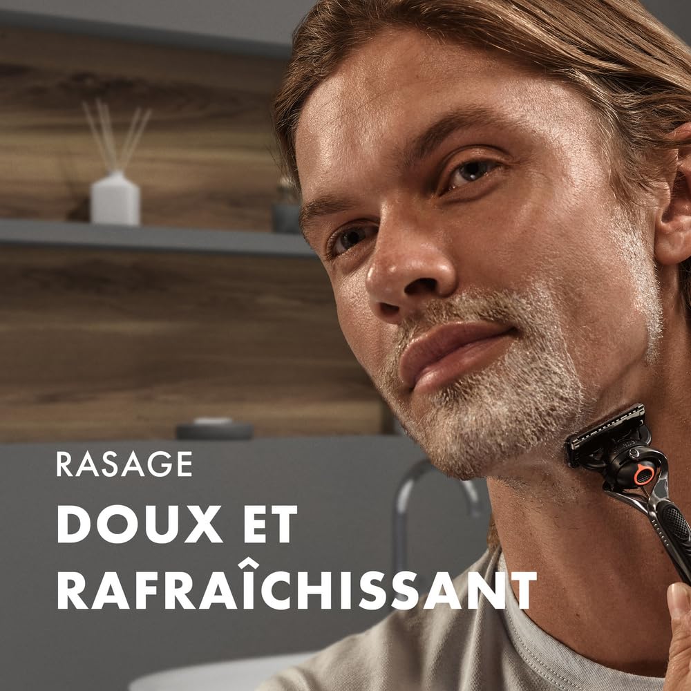 Gillette Fusion Mousse À Raser Pour Homme À L’huile D’amande Douce, Pour Les Peaux Sensibles, X5 Actions : Nettoie, Hydrate, Protège, Rafraîchit Et Apaise, 250ml