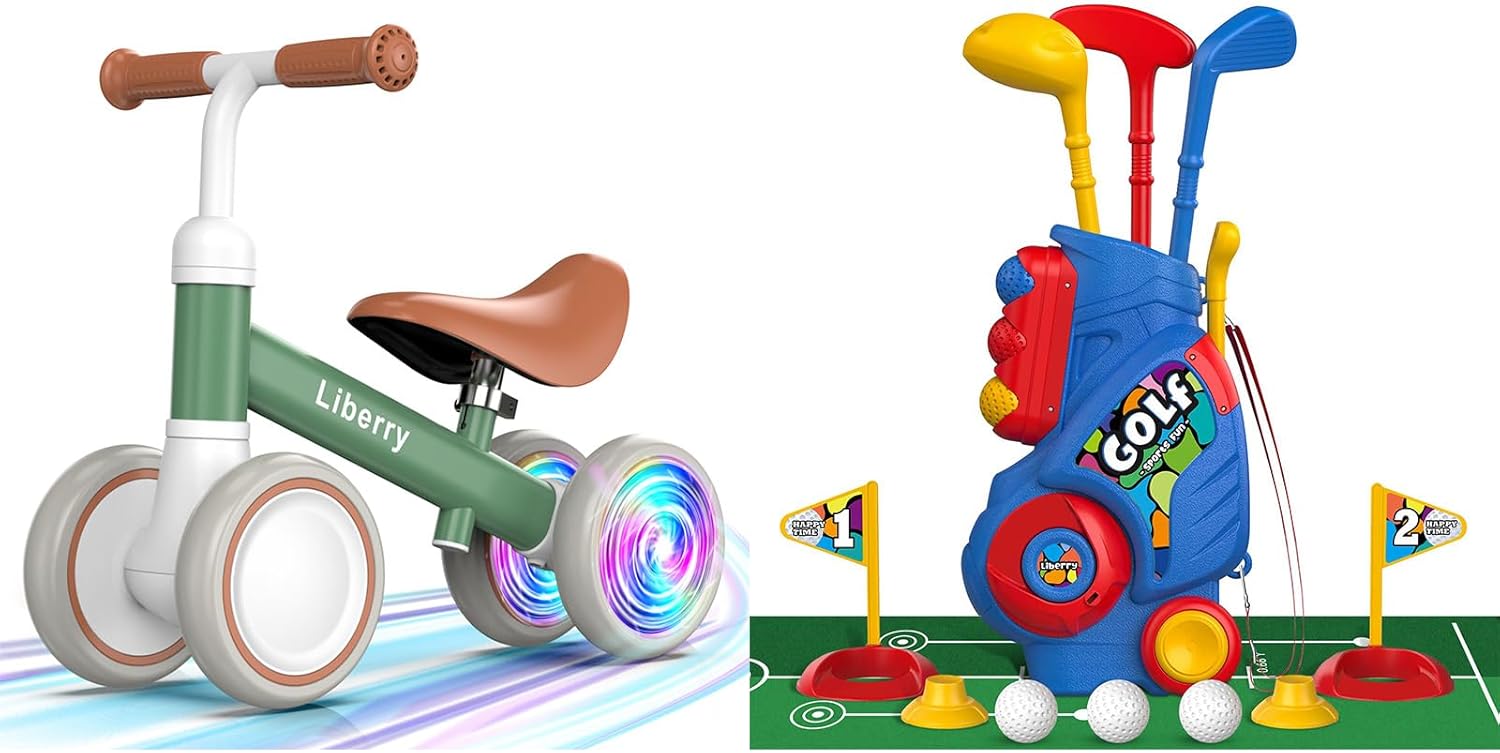 Liberry Toddler Toys for Boys Girls, Baby Balance Bike and Toy Golf, Sports Toys for Birthday Gift