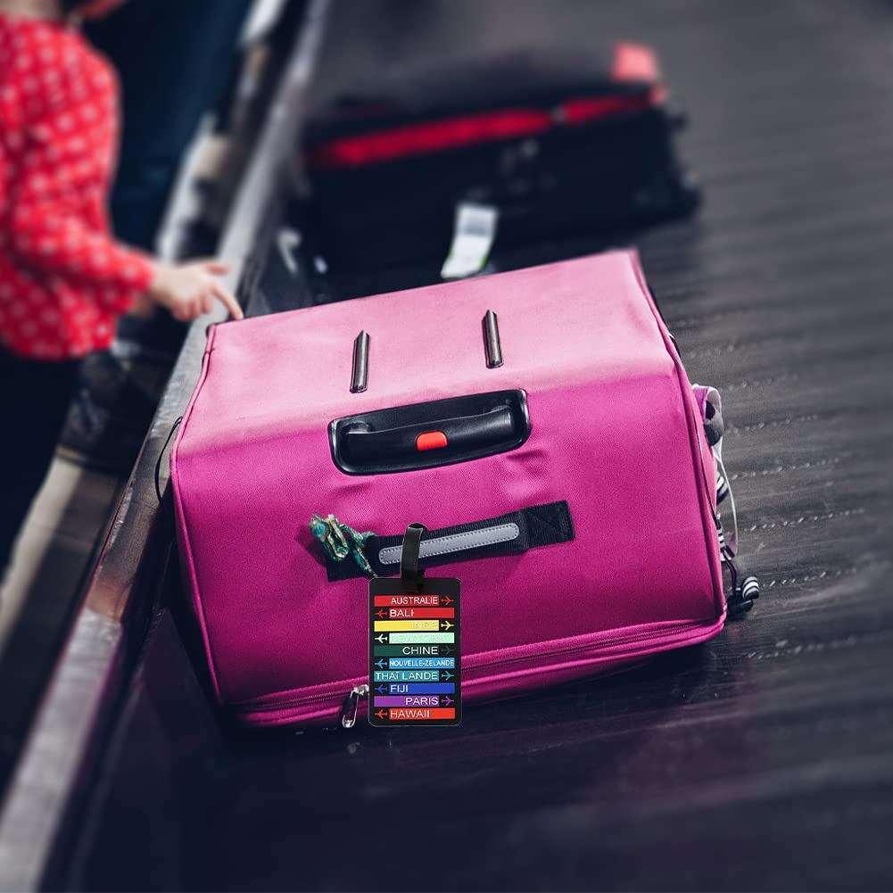 Etichette Valigie Gatto - 3 Pezzi, Con Scheda ID, PVC Durevole, Per Viaggi E Zaini