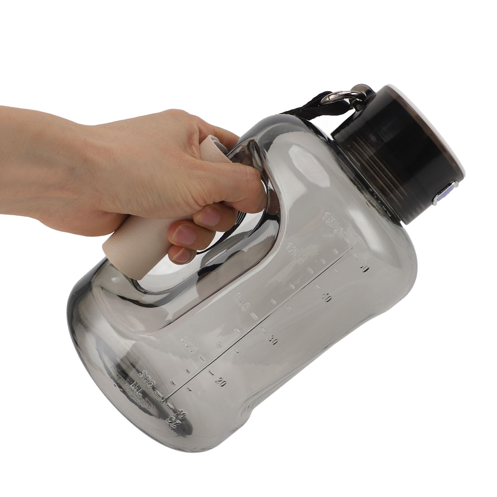 Goshyda Hydrogen Water Bottle, 1.5L Hydrogen Water Bottle Generator with SPE PEM Technology, Portable Sports Hydrogen Rich Water Bottle Ion Water Bottle for Workouts (Grey Black)