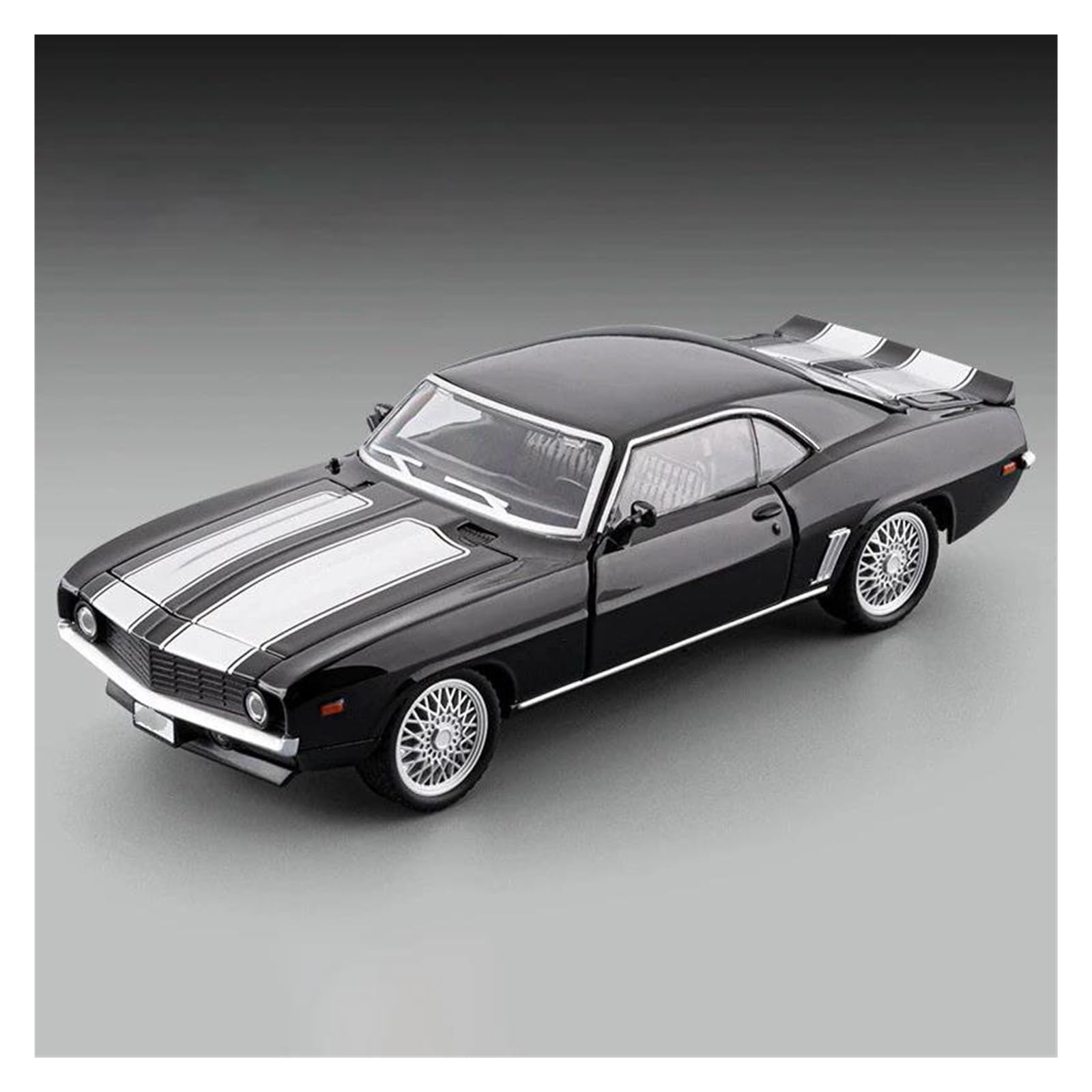 Btwodian Scale Model Car 1:32 For Chevrolet For Camaro For SS Sports Alloy Diecast Car Model Doors Opened Decoration Desk Decoration(Black)