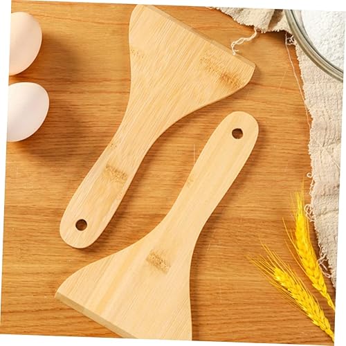Miniatura 5 de Luxshiny Turners - Pala de comida para el hogar, wok, mango de bambú, hecho a mano, herramientas pequeñas antiadherentes para alimentos, raspador de