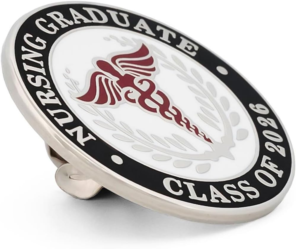 PinMart's 2026 Nursing Graduate Pin – Cloisonné RN LPN BSN Badge, Nurse Pinning Ceremony Accessory, Graduation 2026 Decoration, Caduceus Healthcare Lapel Pin for Students and Graduates image 2