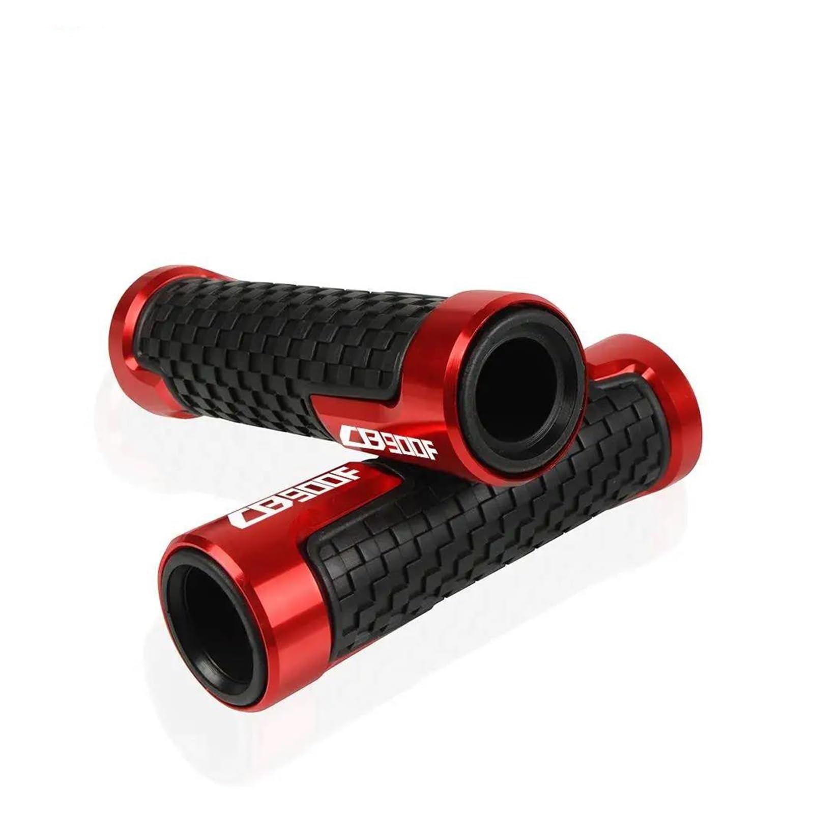 Poignée de guidon de moto 22mm rouge avec embouts pour CB900F Hornet