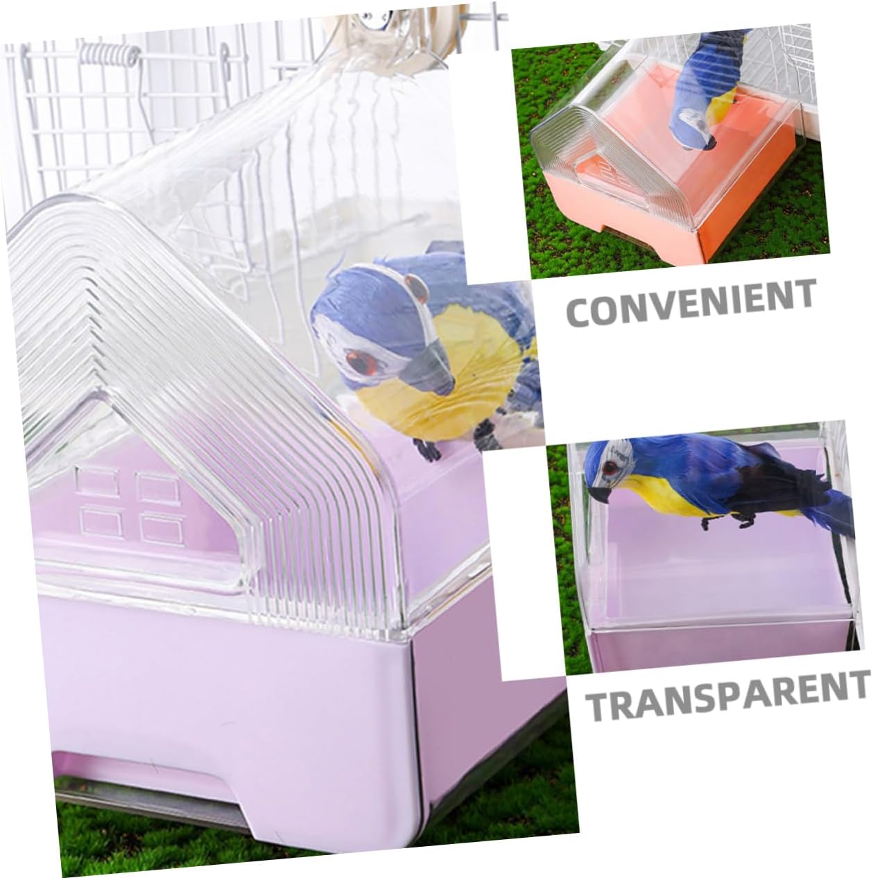 BESPORTBLE 2pcs Parrot Bird Bath Tub Pet Bathing Bowl for Conure Parakeet Cockatiel Small Birds Effortless Space-Saving