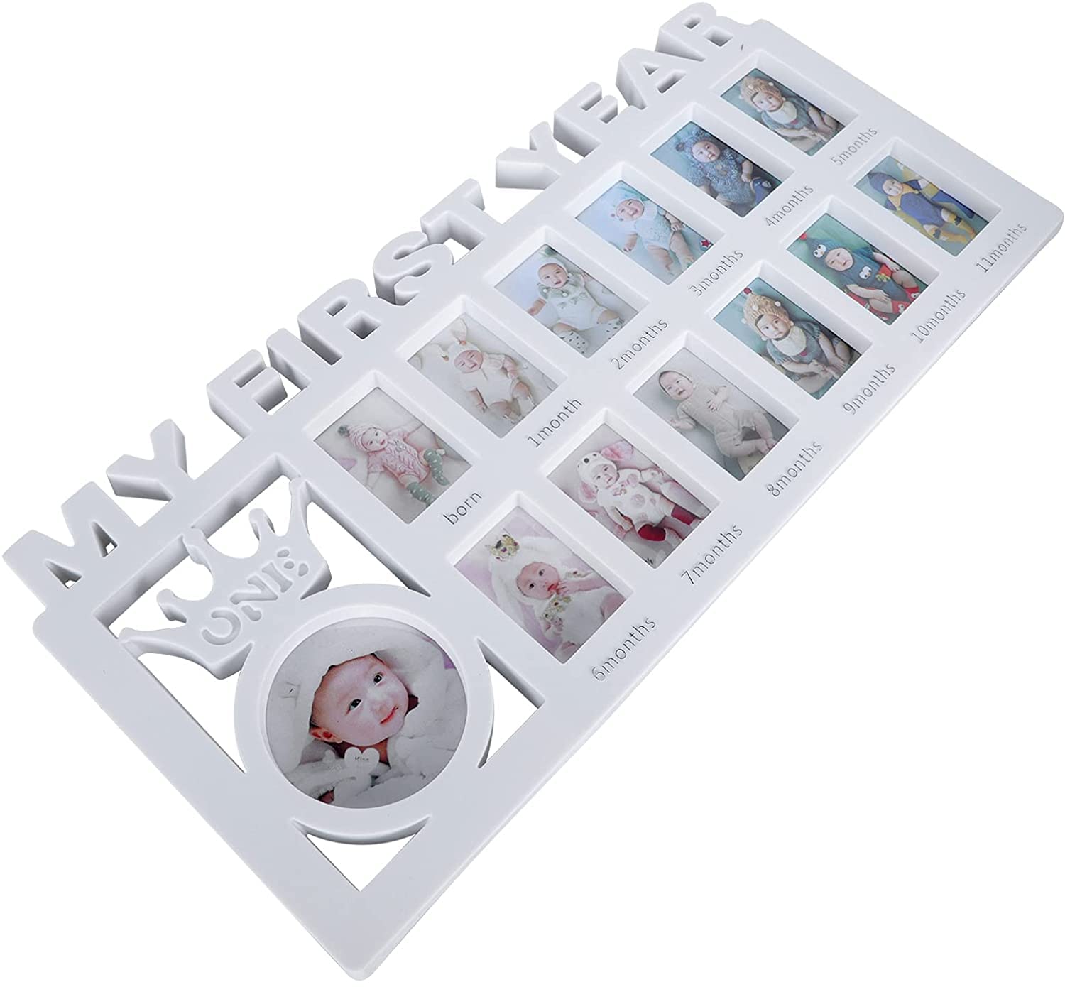 Bilderrahmen, Baby-Fotorahmen, Bilderrahmen, Momente, Andenken, Mädchen, Jungen, Multi-Foto-Impression-Set, Neugeborene, Baby, Säugling, Geburtstag, Weihnachten, Erinnerungen, Taufgeschenke (weiß)