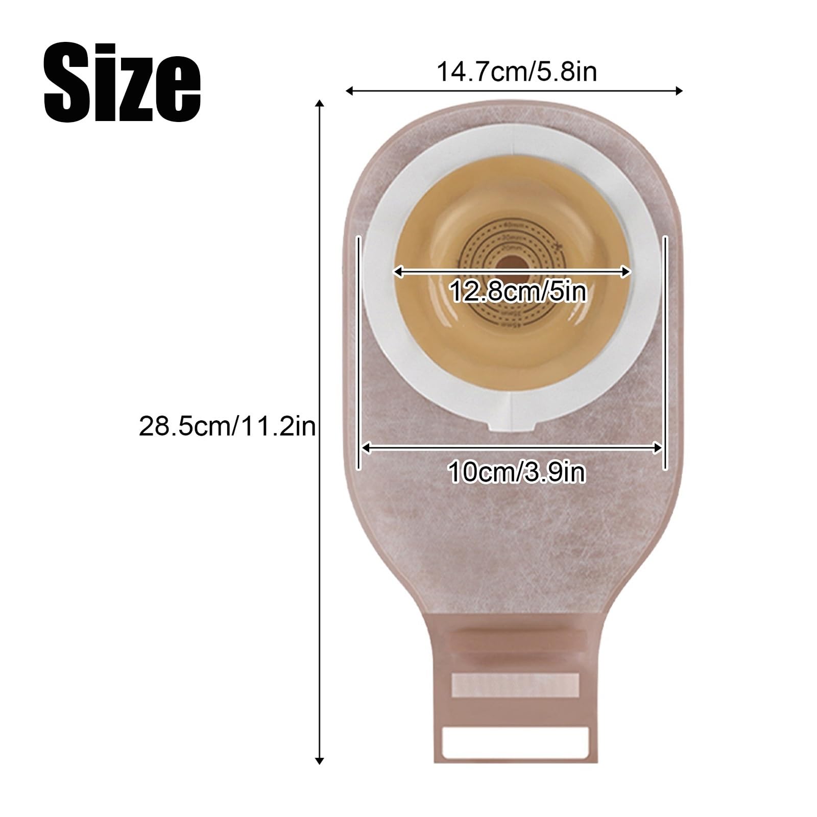 11 Bolsas de Ostomía Convexas, Bolsas de Colostomía de Una Pieza, Suministros para Ostomía con 2 Puertos de Escape y Hebilla de Cinturón, 15-45 mm, Recortables a Medida