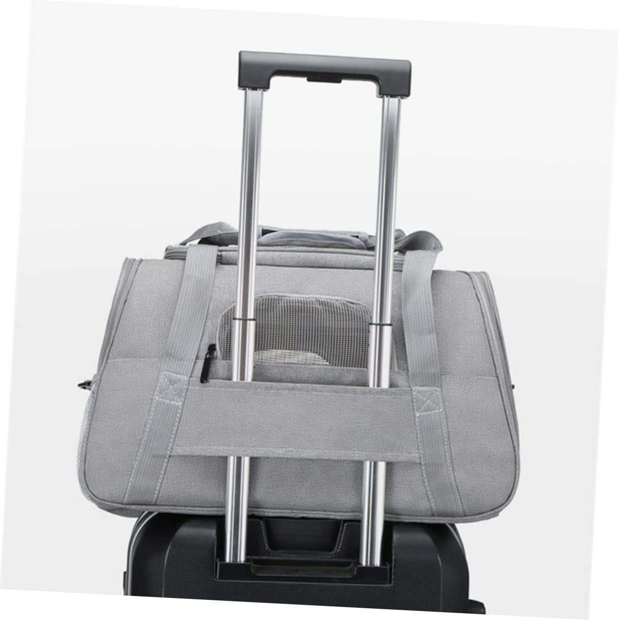 BESTonZON Transportín Portátil para Mascotas Bolsa Transpirable para Perros y Gatos para y Senderismo Material Oxford Resistente y Color Gris