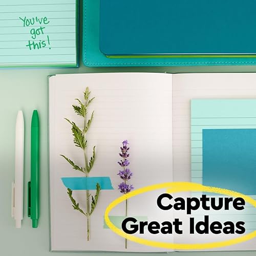 Miniatura 5 de Post-it Notas emergentes superadhesivas 100% recicladas, colección Oasis, 3 pulgadas x 3 pulgadas, 70 hojas, 18 blocs, suministros escolares y