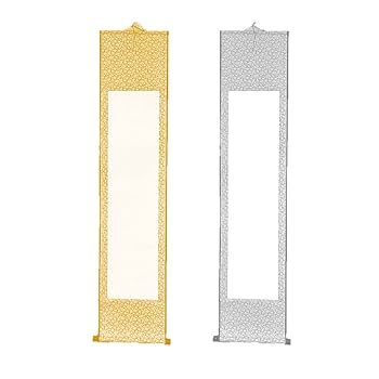 Amazon.co.jp: izerhfd(きさ) 掛け軸 2本 セット 無地 白紙 和紙