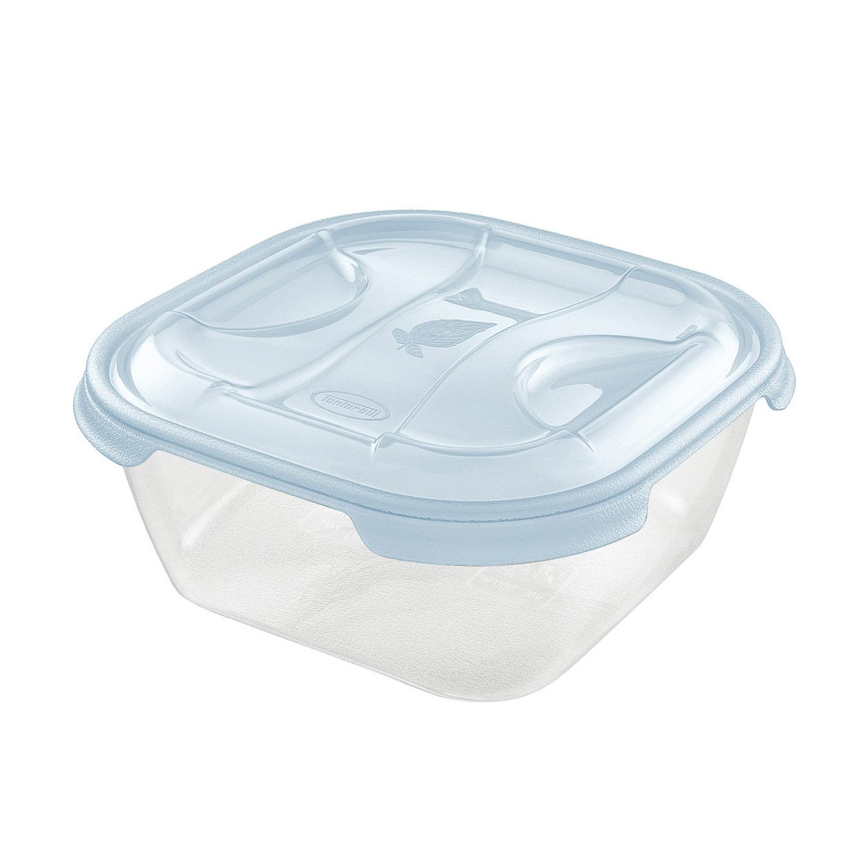 Tontarelli Square Lunch Box 1L Nuvola Blue/Clear, Blue/Transparent