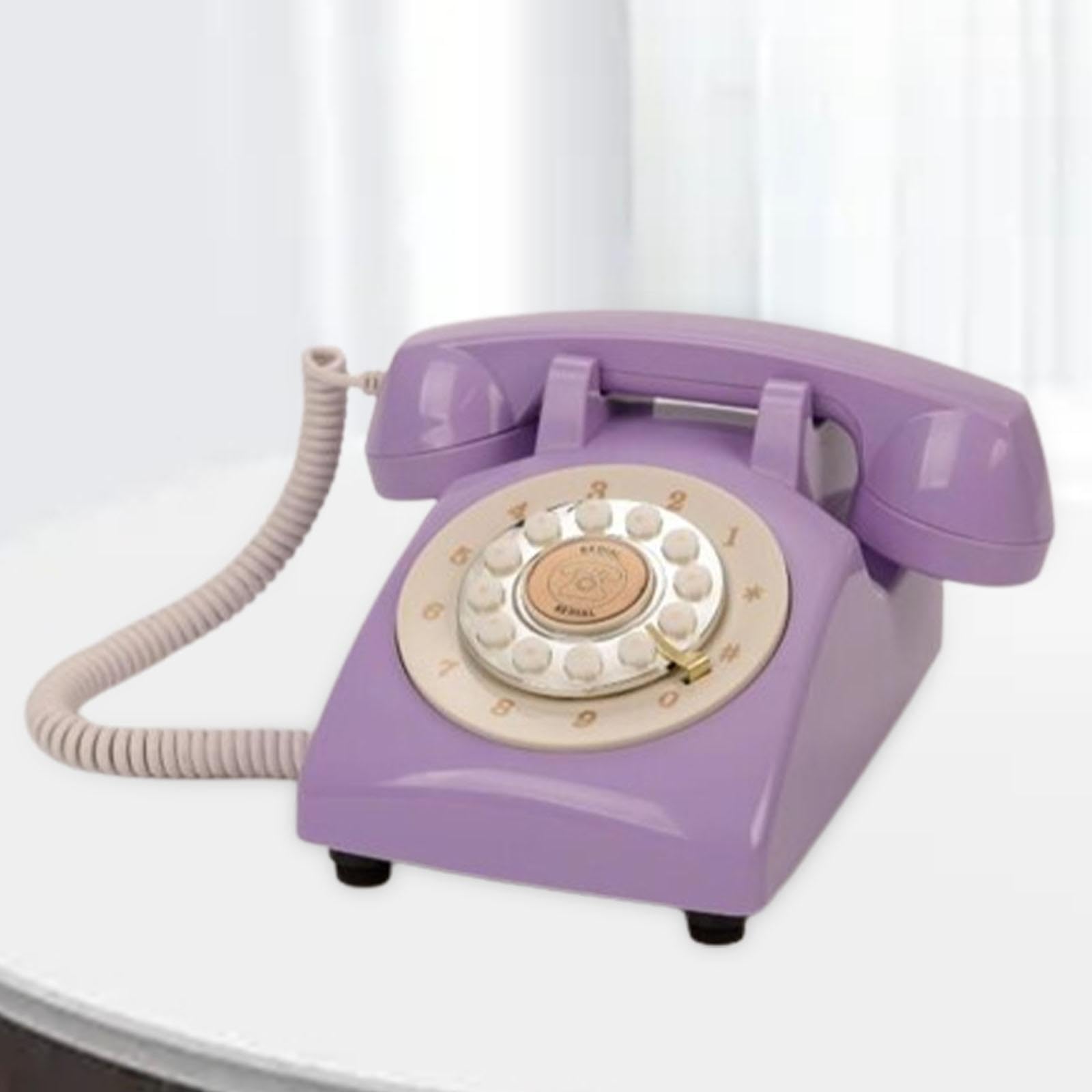 Voice Message Recorder Landline Phone for Guestbook and Event Decor, Purple