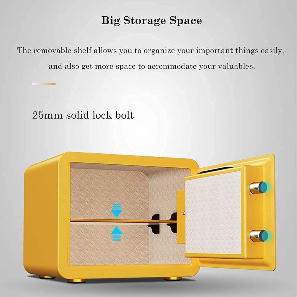 Caja Electrónica, Caja Fuerte De Seguridad con Huellas Dactilares, Gabinete De Seguridad Pequeño Portátil para El Hogar/Viajes para Mesita De Noche, Color Opcional,6