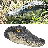 LUEUR Floating Alligator Head Garden Decor for Ponds & Pools – Realistic Crocodile Head Floating Ornament, Decorative Alligator Accent for Outdoor Water Features, Yard & Landscape Decoration