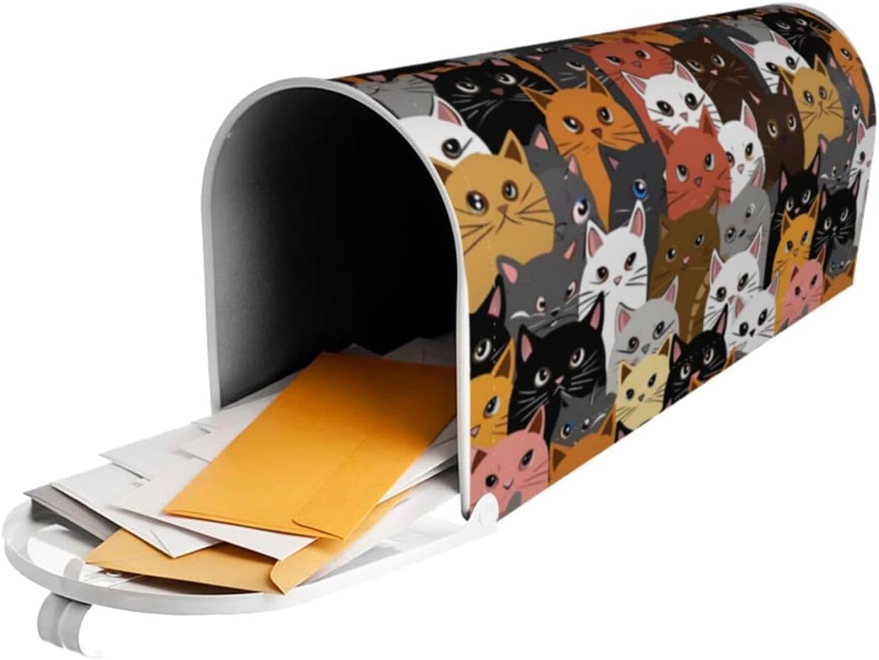 Colorful Funny Cats Kitten Animals Magnetic Mailbox Covers, Mail Wraps Garden Yard Home Decor for Outdoor Standard Size 21" Lx 18" W…