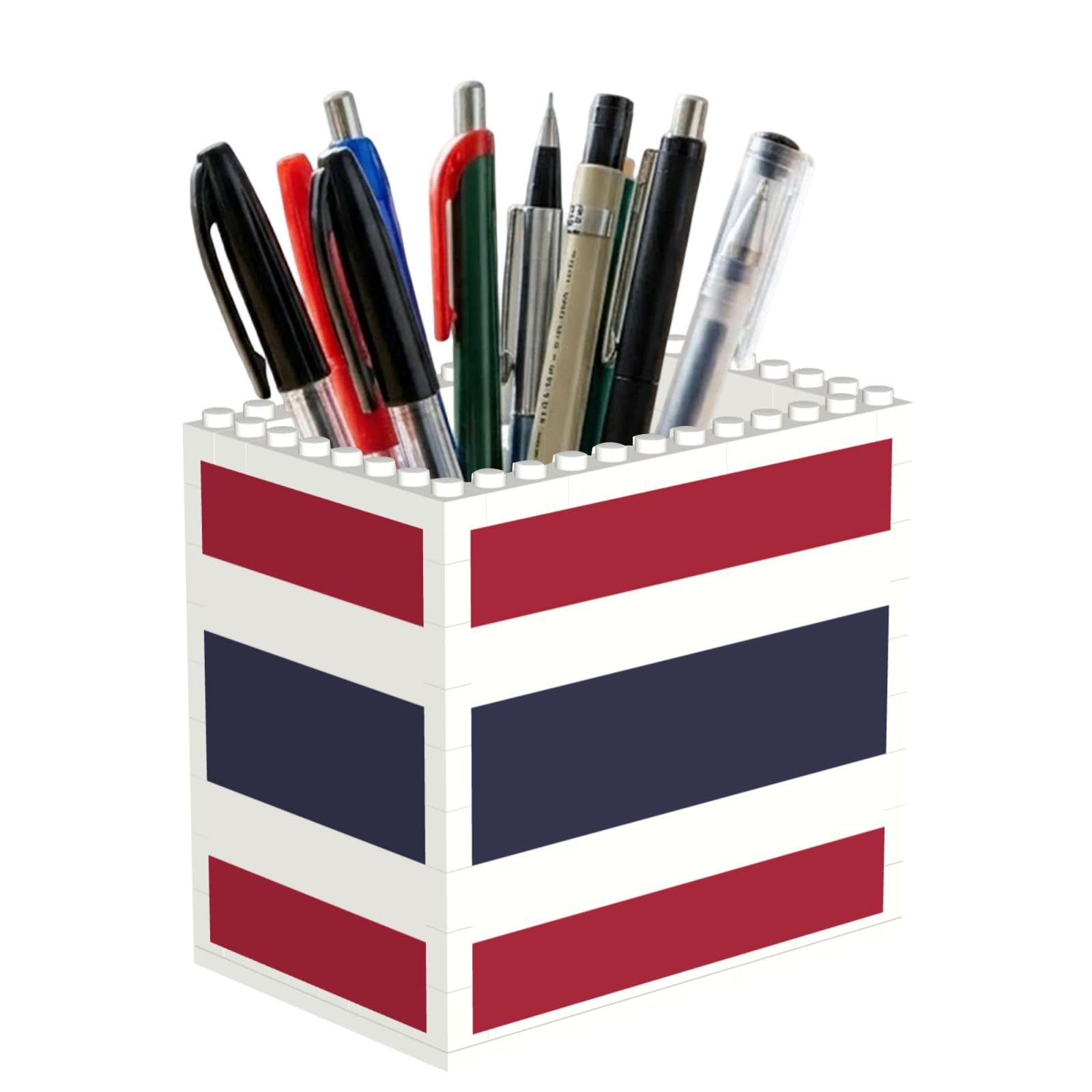 SXZVVBN Thailand Flag Building Block Desk Tidy ABS Organiser