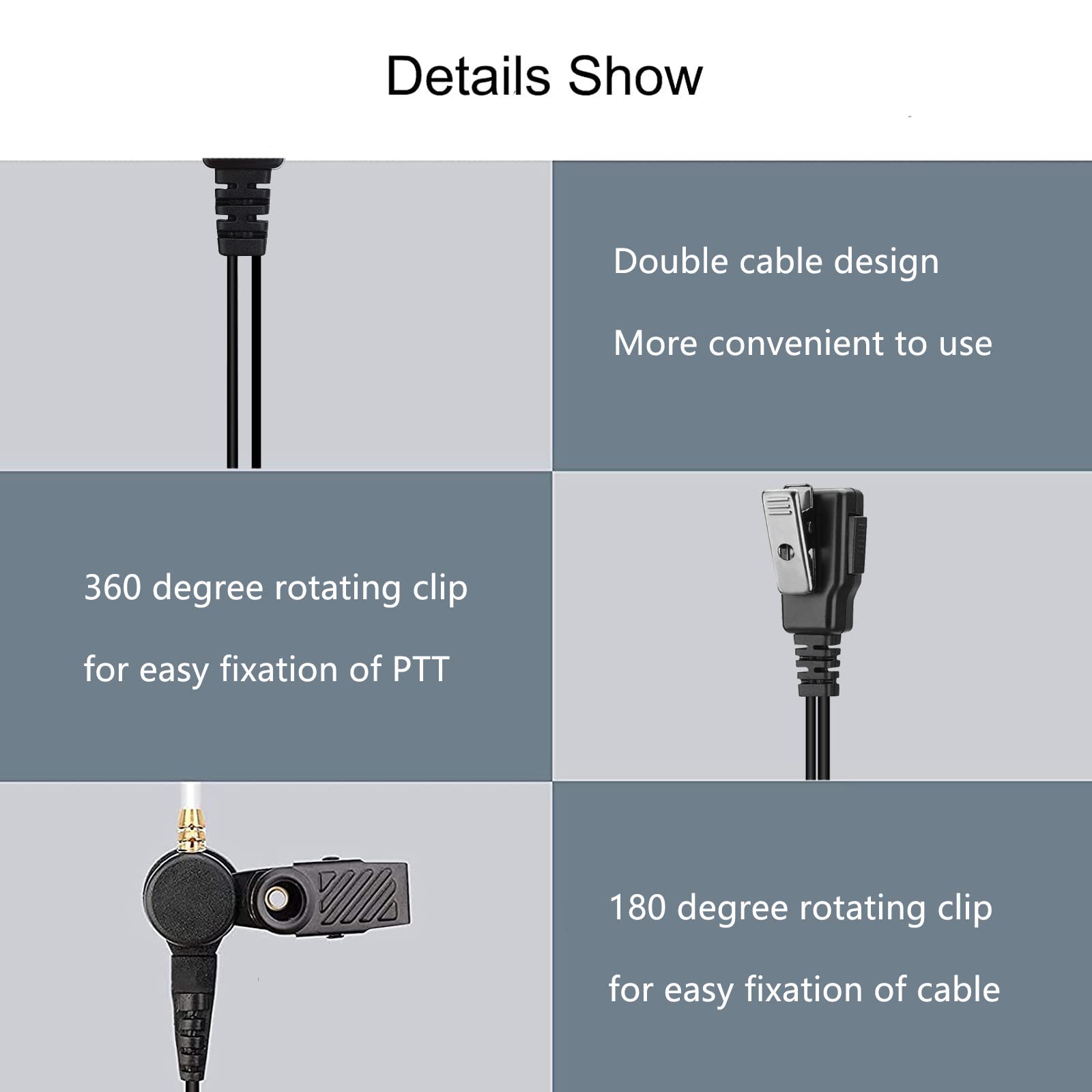 Retevis Walkie Talkie Headset with Coil Cord, Compatible for ICOM IC-F3  IC-F4S IC-F4TR, Covert Acoustic Tube Earpiece Headset PTT Mic Two Way  Radio(1 Pack) : Amazon.sg: Electronics