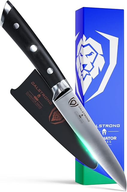 Dalstrong Paring Knife - 3.5 inch - Gladiator Series Elite - Forged High-Carbon German Steel - Black G10 Handle - Sheath Included - Razor Sharp Kitchen Knife - Cooking Chef Knife - NSF Certified