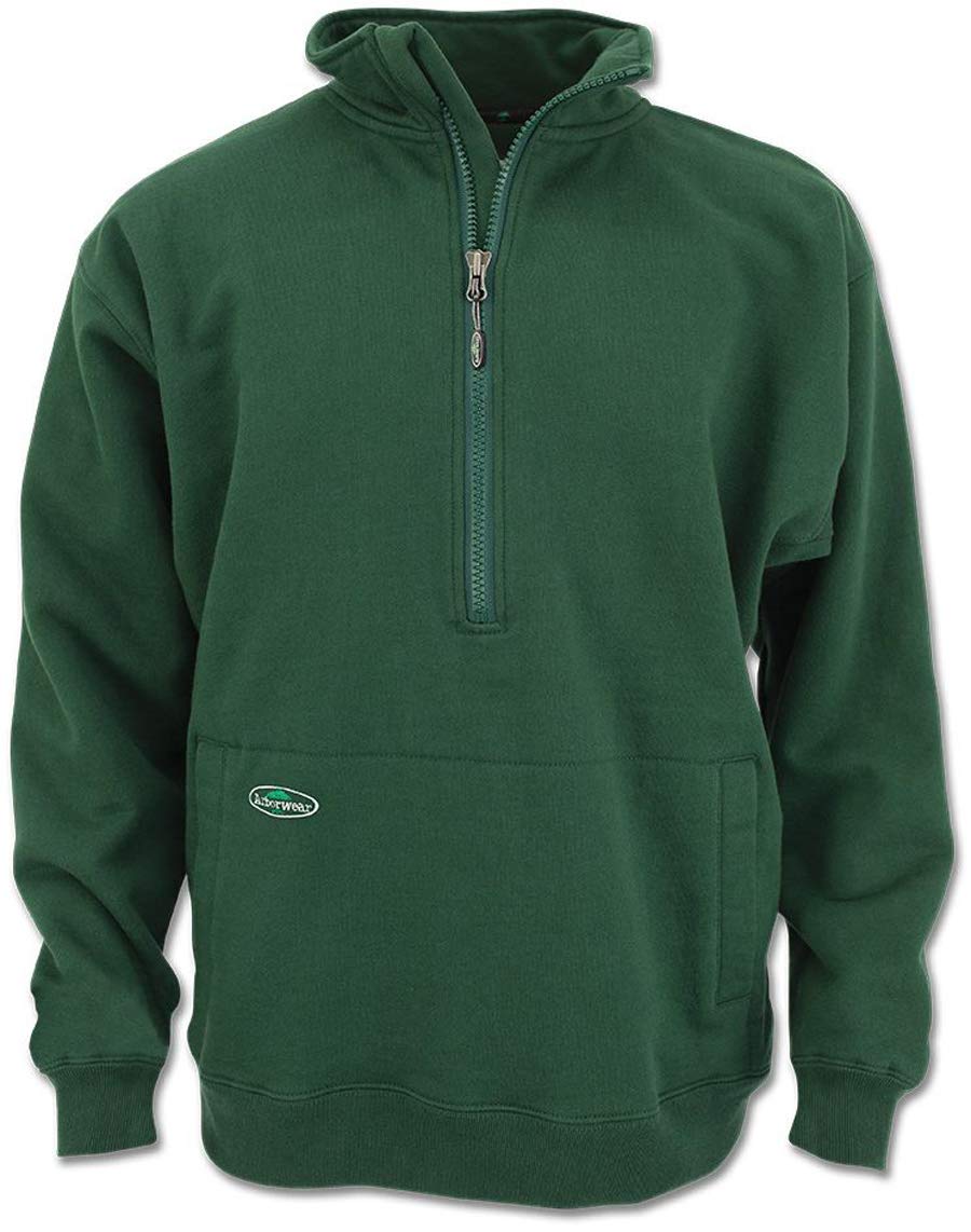 ArborwearDouble Thick Half Zip Pullover - Heavy Duty Cotton Fleece Mens Half Zip Pullover Sweatshirt with Gusseted Arms