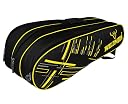 WILD MODA Passion Pro Premium 3-Compartment Badminton & Tennis Racquet Bag – Lightweight, Durable, and Padded Unisex Design for Men, Women, Youth & Players of All Levels (Black & Yellow) gallery image