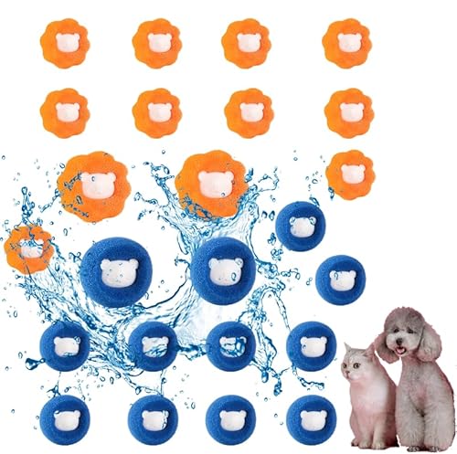 Qixuer 24 Piezas Atrapa Pelos Lavadora,bolas atrapa pelos lavadora Bolas Quita Pelos Mascota Bola de limpieza Reutilizable para Quitar Pelo Mascotas Ropa para Eliminar el Pelo de La Lavadora