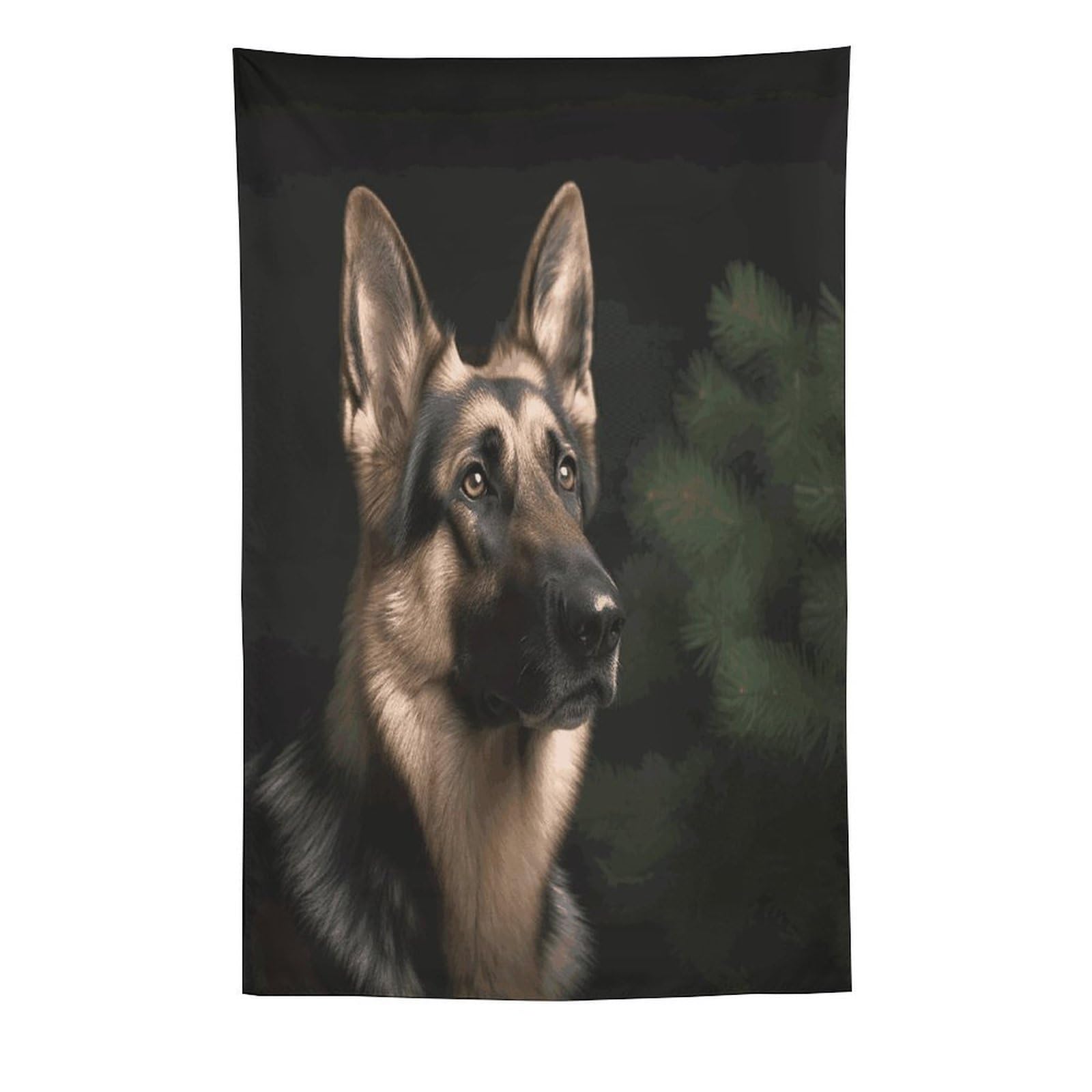 MUSM German Shepherd Tapestry with Installation Kit Personalized Wall Tapestry Aesthetic Tapestries Backdrop Banner Wall Art Hanging Decor for Home Picnic Beach Blanket 60"x90"