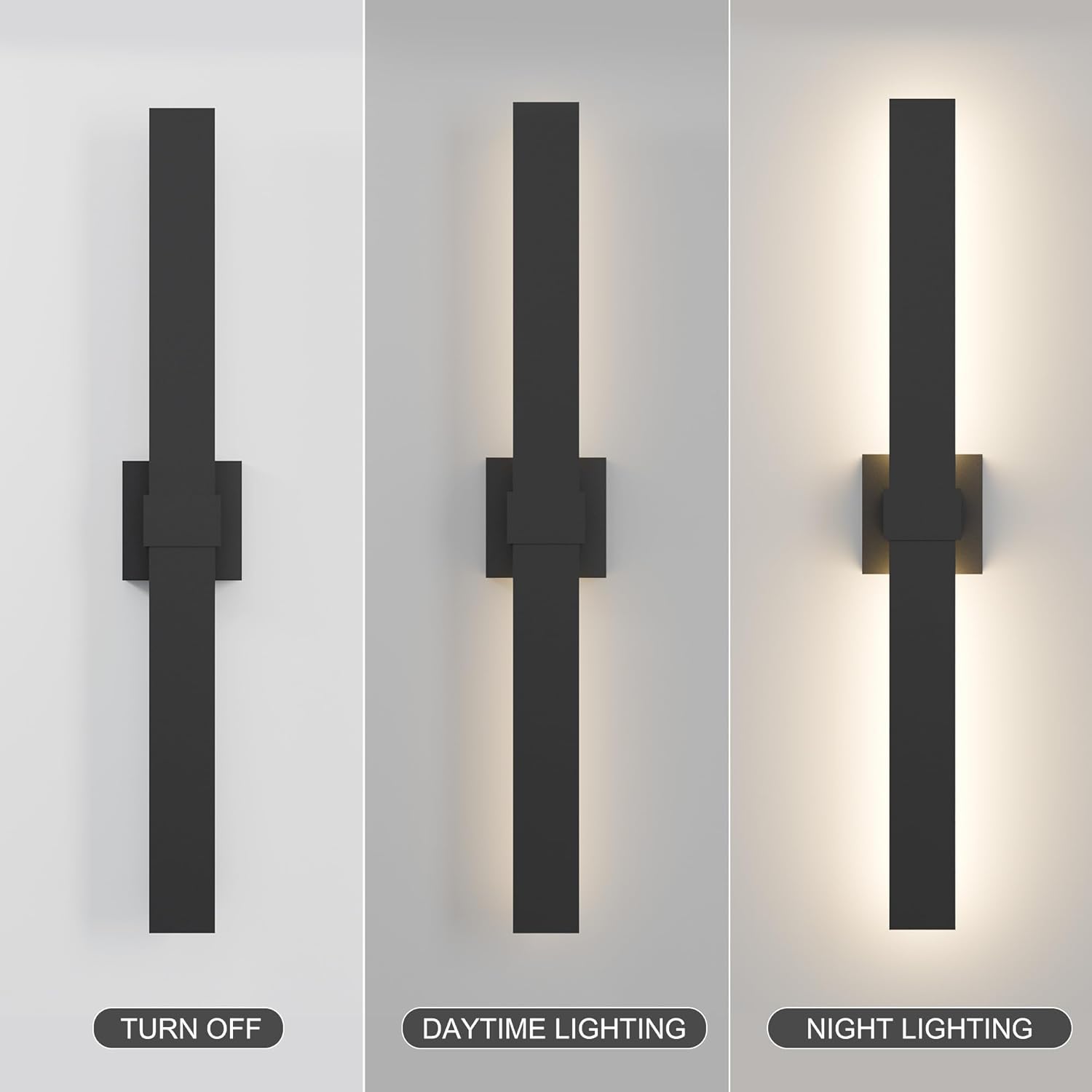 LamQee 31.5 In Aluminum Long Outdoor Wall Lights, 3000K 1223LM LED Waterproof IP65, Modern Exterior Lighting Fixture Linear Outdoor Sconce Wall Mount Outside Lighting for House Porch Patio Garage Door