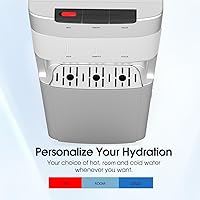 Vista 3 de Self Cleaning Bottom Load Water Cooler Dispenser for 3-5 Gallon Bottles,Hot Cold and Room, Child Safety Lock, LED Display with Empty Bottle Alert