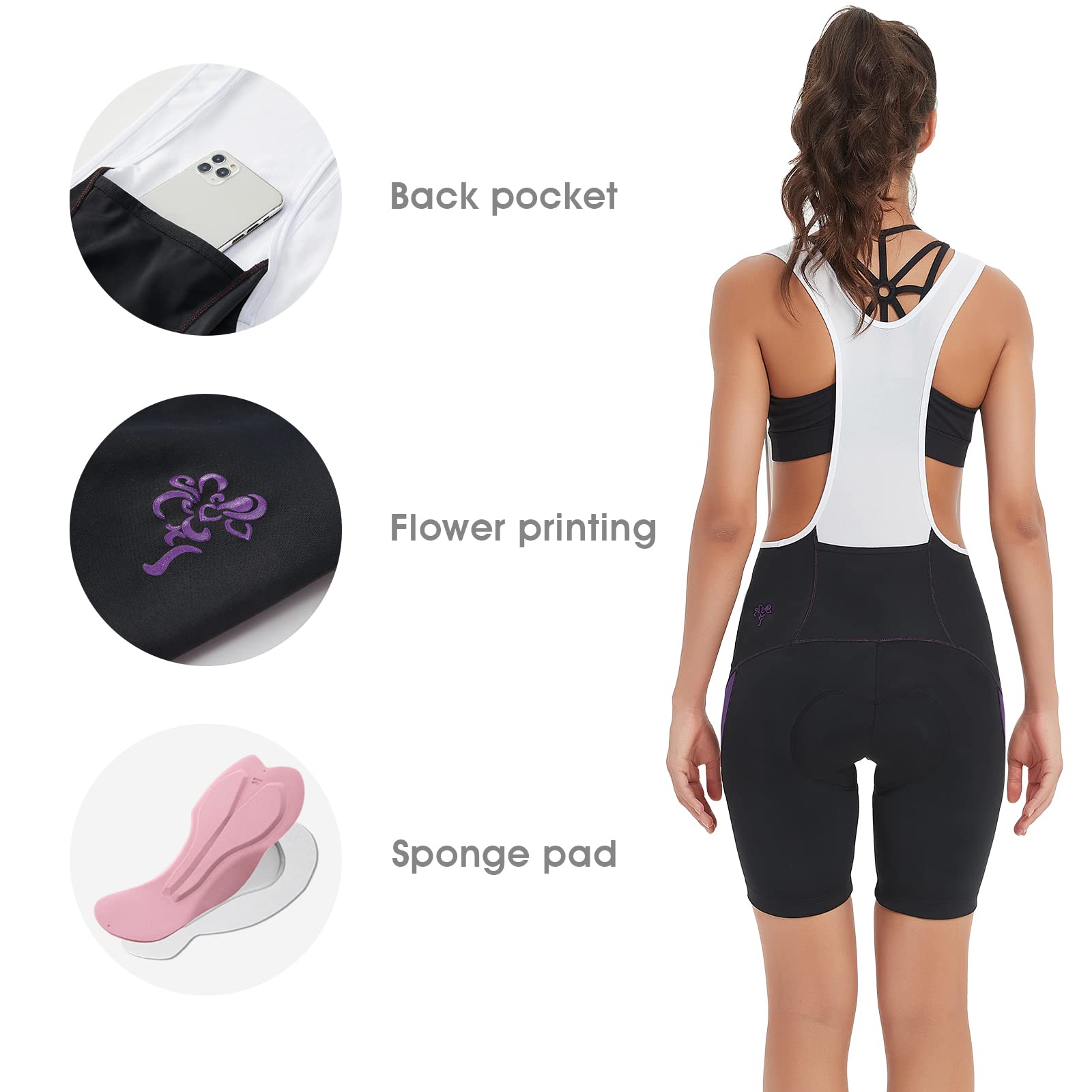 Santic Salopette Ciclismo Donna Breve Ciclismo Pantaloncini Imbottiti
