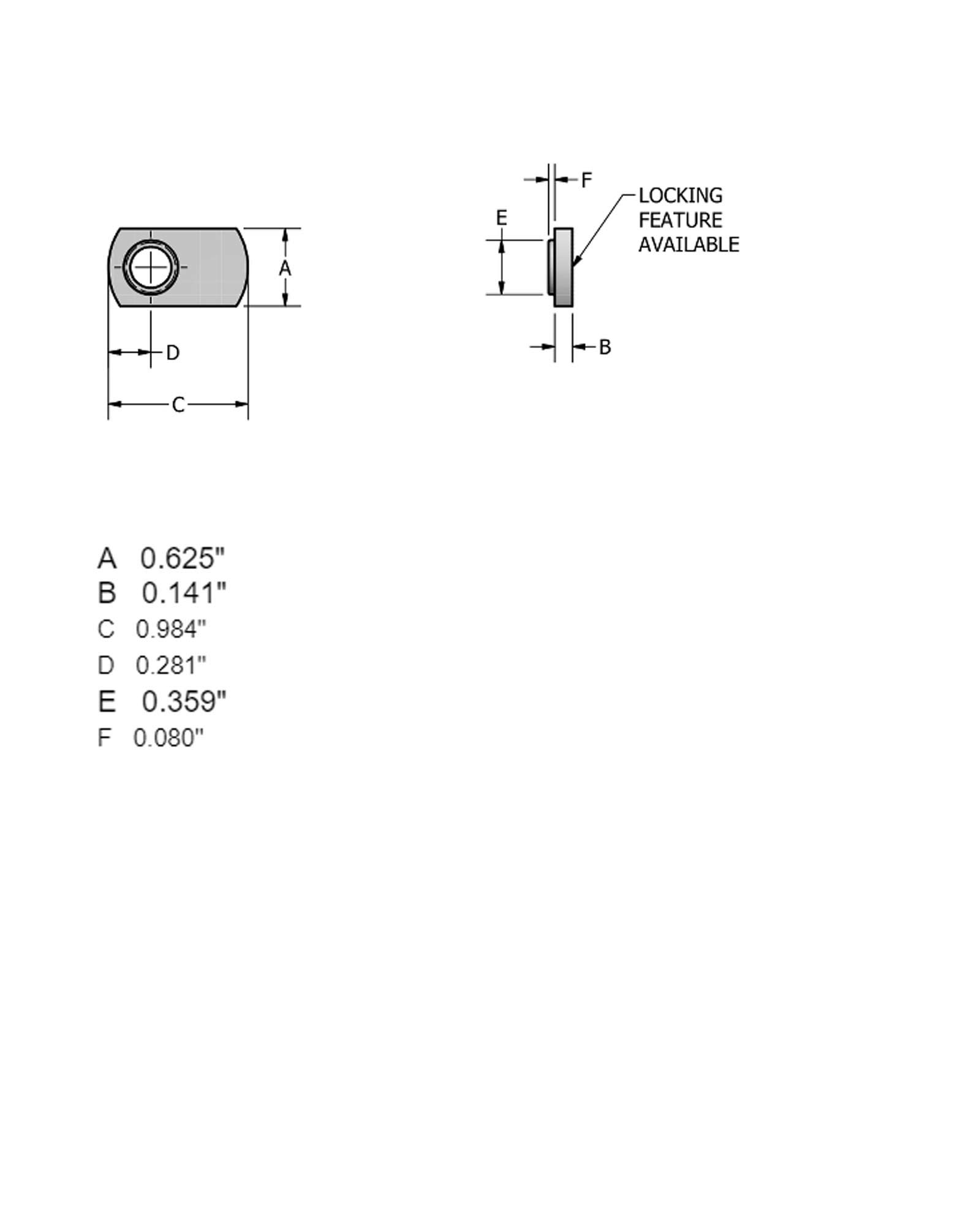 Single Tab Weld Nut 5/16-24 Fine Thread - Spot Weld Nuts - Weld Nuts/Spot/Offset Hole - Low Carbon Plain Steel (10)