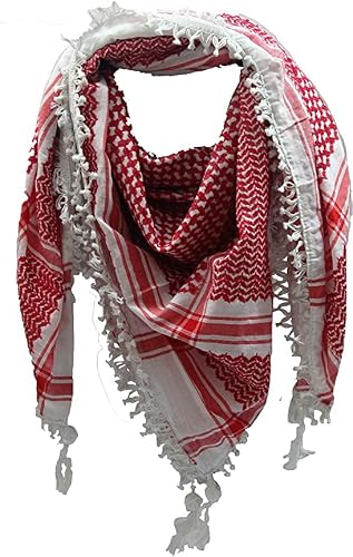 Palestinian Keffiyeh Shemagh for men women Head Scarf Neck Handmade, Arab kufiya Shemag Tactical wrap Desert 100% Cotton face mask (SC-4)