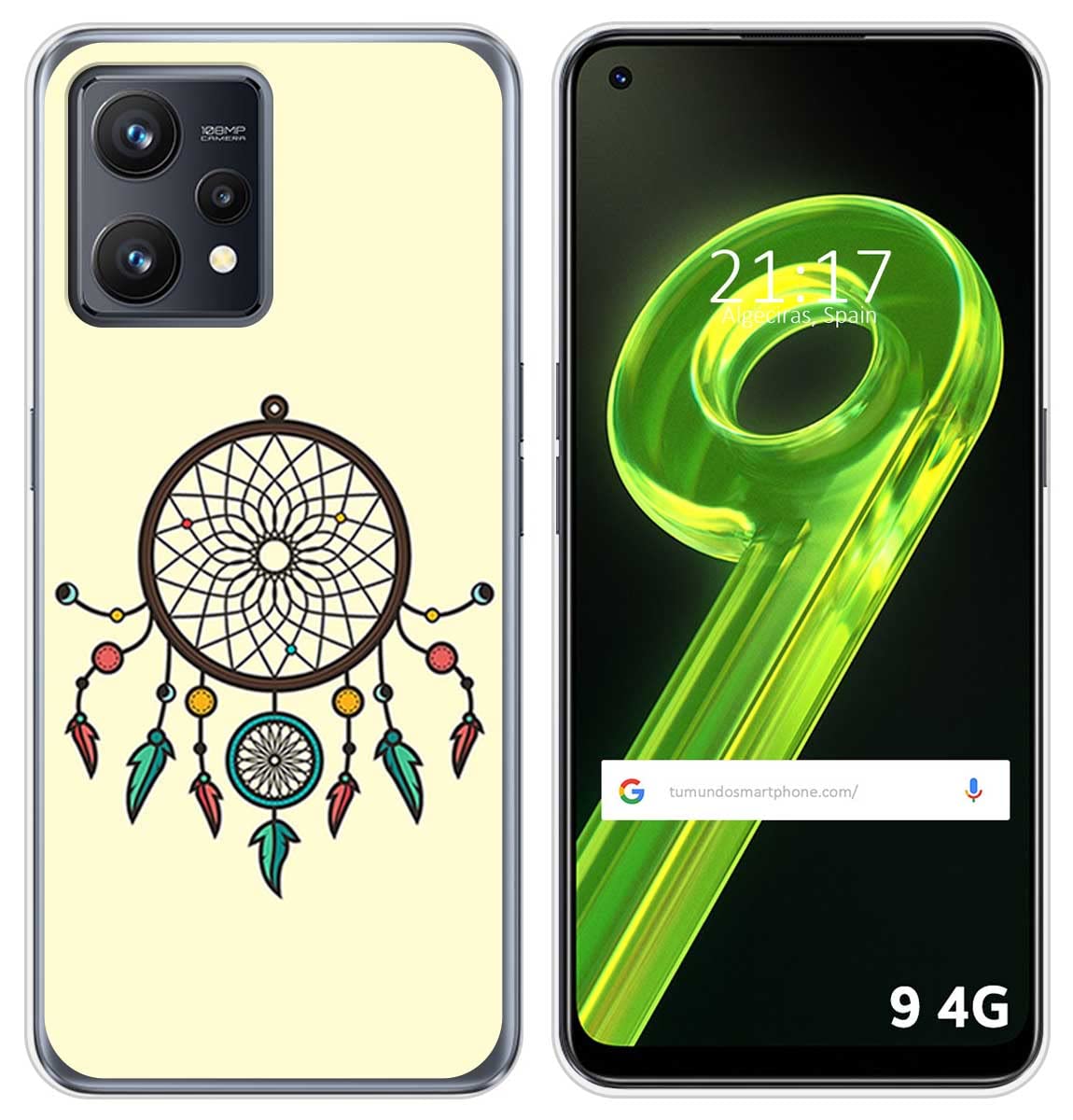 Tumundosmartphone Cover Personalizzata In TPU Per Realme 8i - Disegno Acchiappasogni - Custodia Protettiva Con Stampa UV Resistente