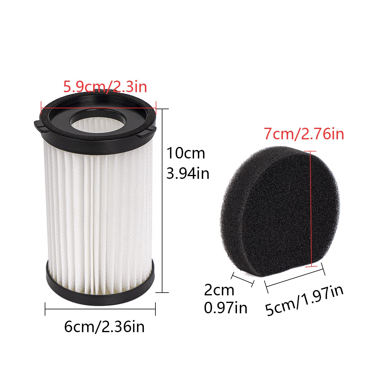 Filtro de 3/5 piezas para aspiradora MooSoo D600 D... – Grandado
