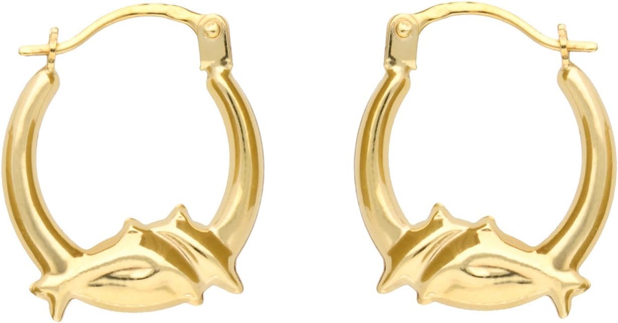Adara 9 ct Gold Dolphin Creole Earrings