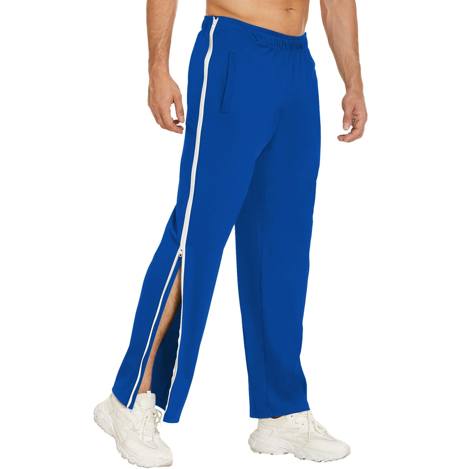 Spodnie rehabilitacyjne mężczyźni kobiety z bocznym otwarciem M-3XL, męskie spodnie do biegania spodnie dresowe spodnie treningowe do joggingu, luźne spodnie do joggingu