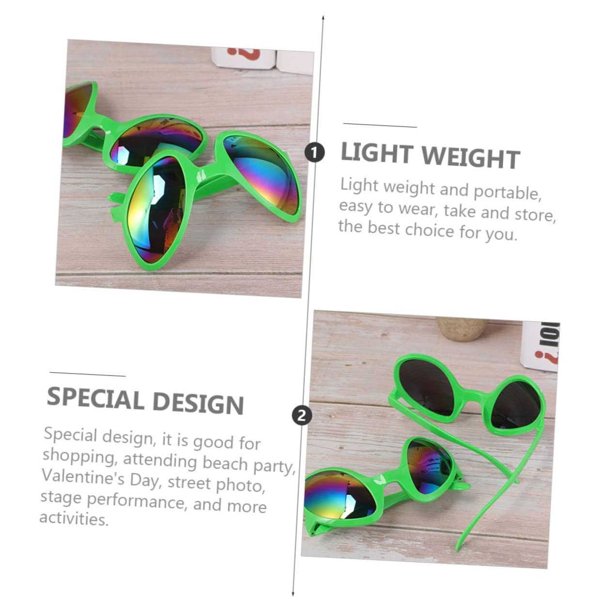 VALICLUD gafas extraterrestres favores de fiesta gafas de sol gafas de sol para fiesta gafas alien gafas sol gafas fiesta anteojos gafas de verano accesorios de fiesta el plastico