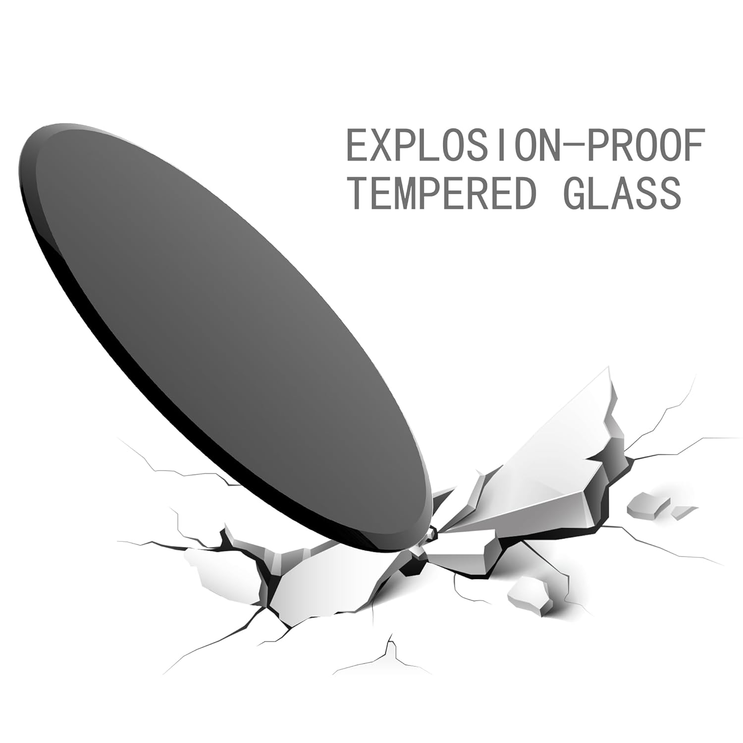 24" Inch Round Tempered Glass Table Top Black Glass 1/2" Inch Thick Beveled Polished Edge