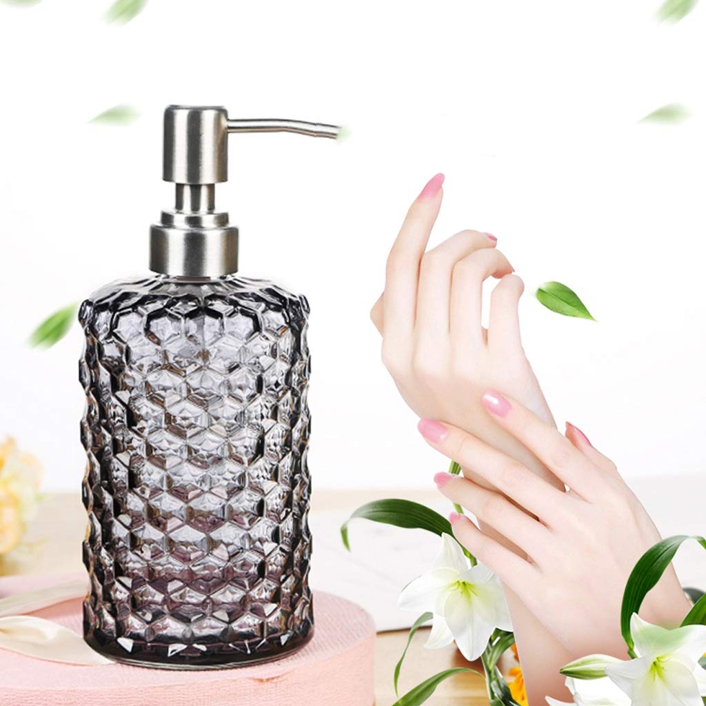 Vetro dispenser di sapone con Rust Proof pompa, Cucina for il bagno