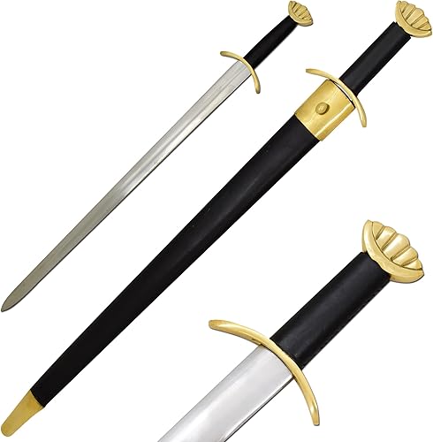 Medieval Warrior Acero de alto carbono templado colector de latón salvaje de la espada real vikingo hecha a mano
