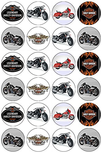 24 Harley Davison Motorrad Essbare Oblaten