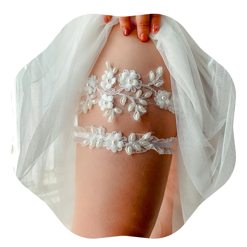 Ligas De Novia Elegantes Juego De Ligueros De Encaje Para Boda