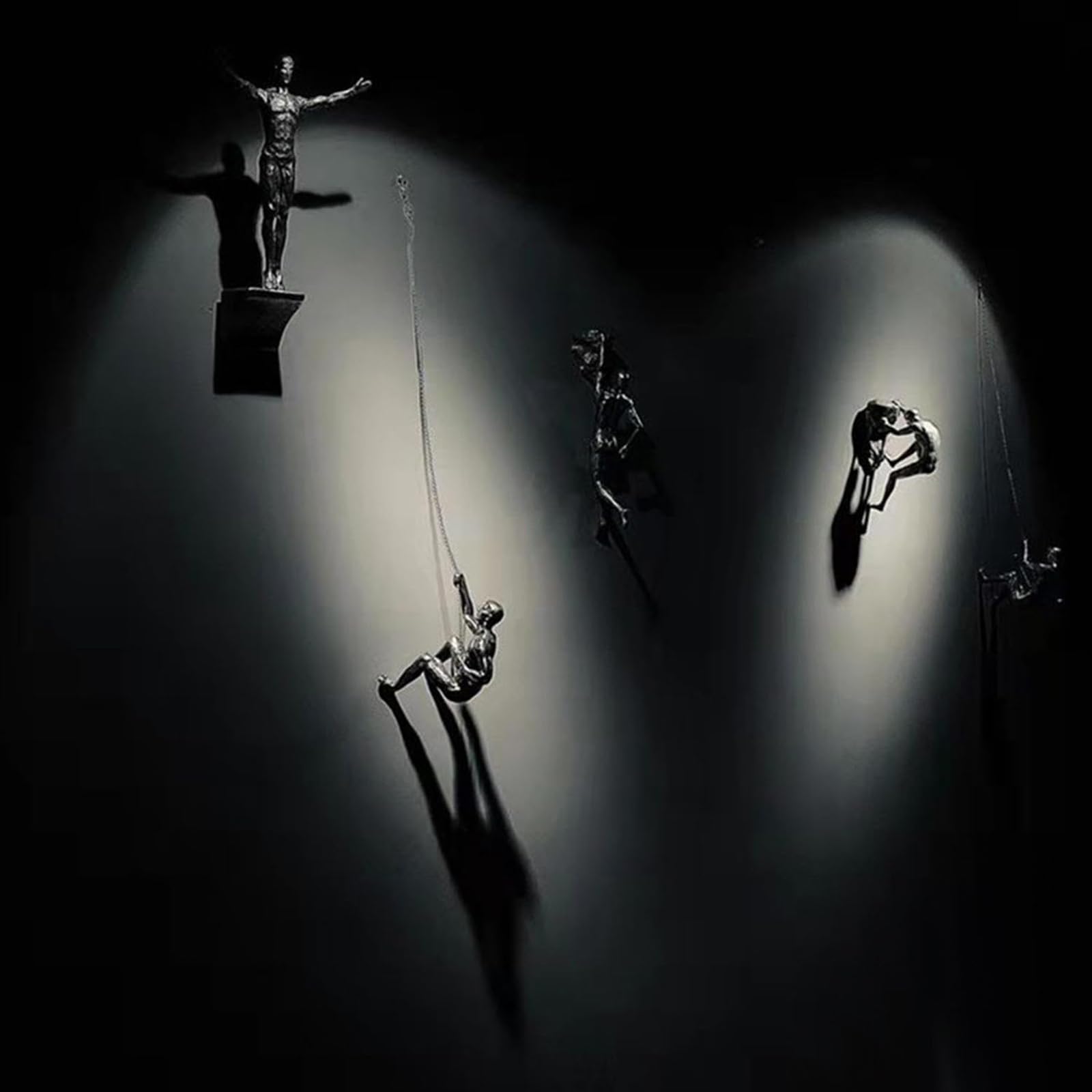 Bergsteiger-Skulptur 6pcs Kletternde Männer Mann Wand Kunst Dekor Skulptur Kunstharz Wandkunst Für Haus Und Büro Dekoration Präsentiert Den Charme Und Persönlichen Stil Des Klettersports(Color:M)