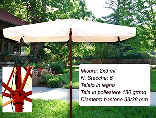 DUE ESSE Ombrellone in Legno da Giardino Parasole