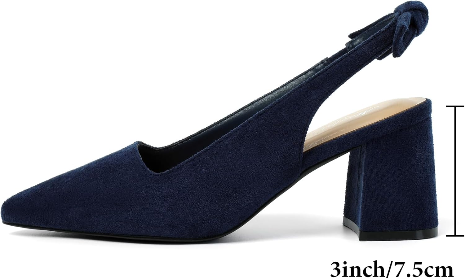 Mostrin Block Slingback Heels for Women Pointed Closed Toe Chunky Heels Office Work Shoes Women's Pumps for Business Casual - Image 5