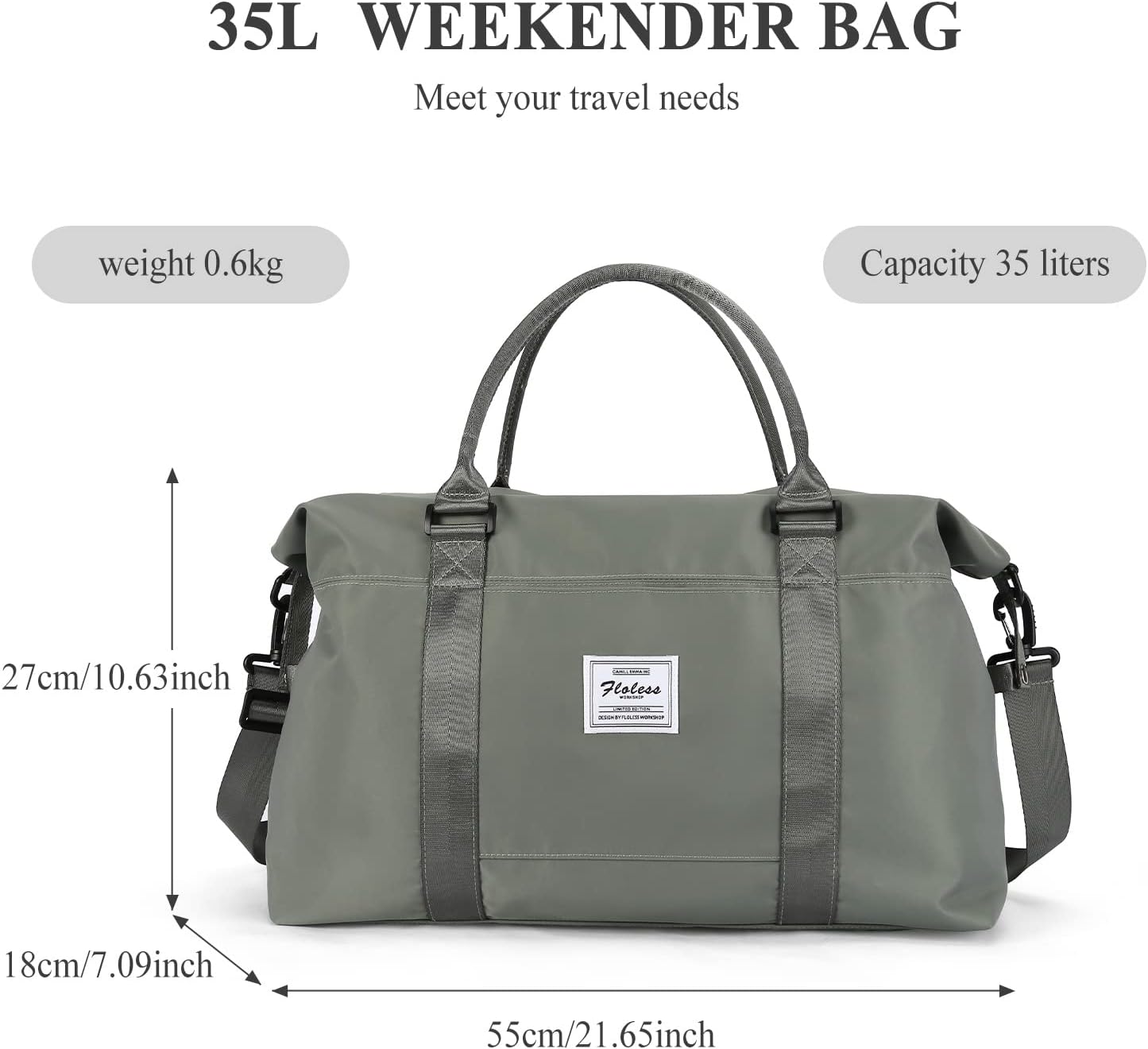 Gym Bag for Women, Travel Duffel Bag,Weekender Overnight Bag with Wet Pocket&Trolley Sleeve,Carry On Personal Item Bag - Image 4