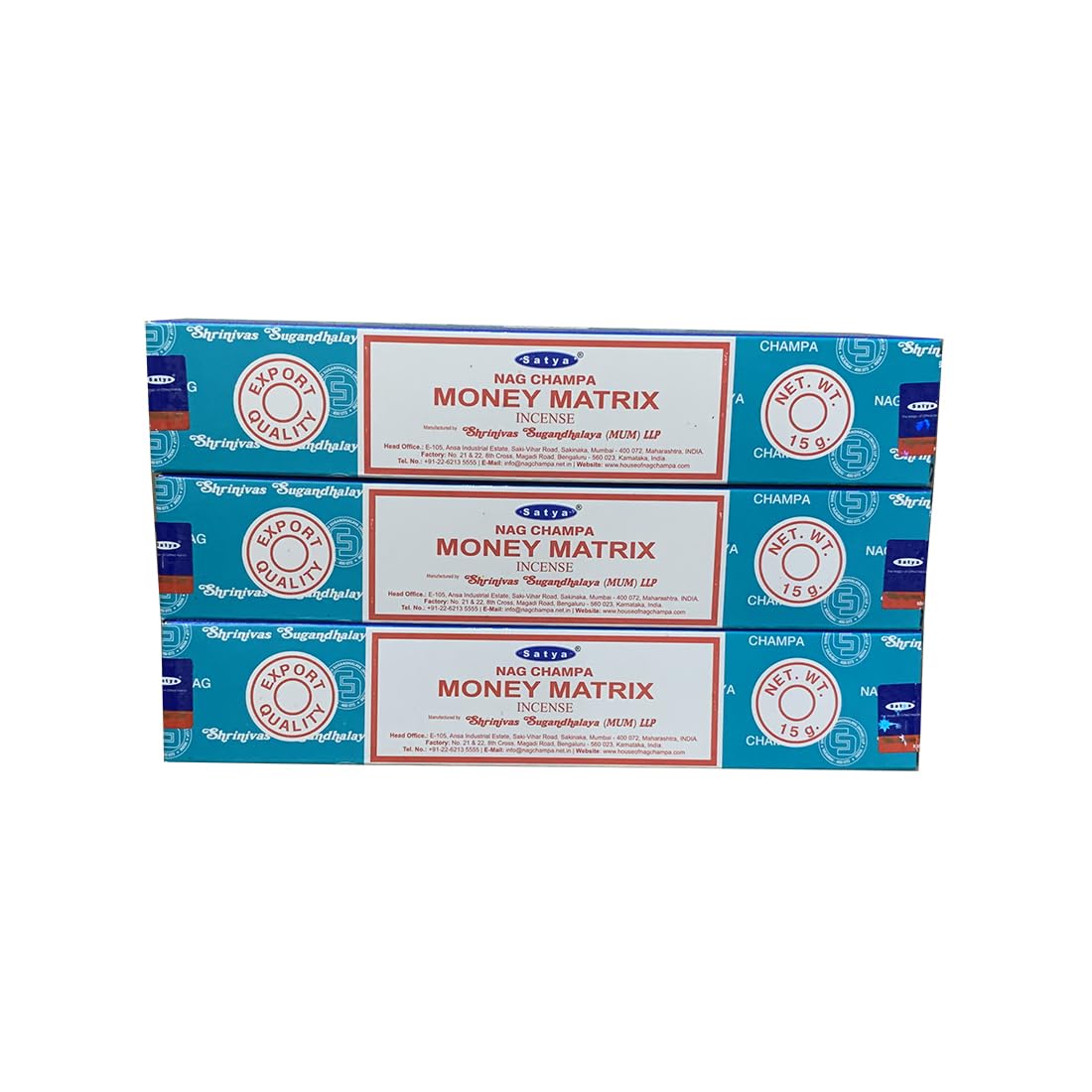 Satya Money Matrix Incense for Luck & Focus | Sustainable Stocking Filler 3x20